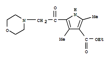 1H-pyrrole-3-carboxylicacid,2,4-dimethyl-5-(4-morpholinylacetyl)-,ethylester(9ci)Structure,301331-71-5Structure 1H-pyrrole-3-carboxylicacid,2,4-dimethyl-5-(4-morpholinylacetyl)-,ethylester(9ci) Structure,301331-71-5Structure