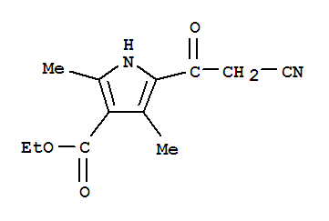 1H-pyrrole-3-carboxylicacid,5-(cyanoacetyl)-2,4-dimethyl-,ethylester(9ci)Structure,303126-23-0Structure 1H-pyrrole-3-carboxylicacid,5-(cyanoacetyl)-2,4-dimethyl-,ethylester(9ci) Structure,303126-23-0Structure