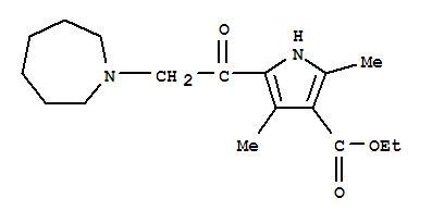 1H-pyrrole-3-carboxylicacid,5-[(hexahydro-1h-azepin-1-yl)acetyl]-2,4-dimethyl-,ethylester(9ci) Structure,304683-87-2Structure