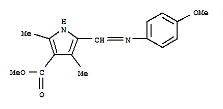 1H-pyrrole-3-carboxylicacid,5-[[(4-methoxyphenyl)imino]methyl]-2,4-dimethyl-,methylester(9ci) Structure,304870-52-8Structure