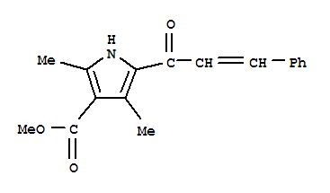 1H-pyrrole-3-carboxylicacid,2,4-dimethyl-5-(1-oxo-3-phenyl-2-propenyl)-,methylester(9ci)Structure,304876-74-2Structure 1H-pyrrole-3-carboxylicacid,2,4-dimethyl-5-(1-oxo-3-phenyl-2-propenyl)-,methylester(9ci) Structure,304876-74-2Structure