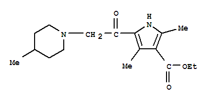 1H-pyrrole-3-carboxylicacid,2,4-dimethyl-5-[(4-methyl-1-piperidinyl)acetyl]-,ethylester(9ci) Structure,307324-33-0Structure