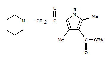 1H-pyrrole-3-carboxylicacid,2,4-dimethyl-5-(1-piperidinylacetyl)-,ethylester(9ci) Structure,307341-05-5Structure