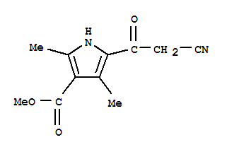 1H-pyrrole-3-carboxylicacid,5-(cyanoacetyl)-2,4-dimethyl-,methylester(9ci)Structure,307512-39-6Structure 1H-pyrrole-3-carboxylicacid,5-(cyanoacetyl)-2,4-dimethyl-,methylester(9ci) Structure,307512-39-6Structure