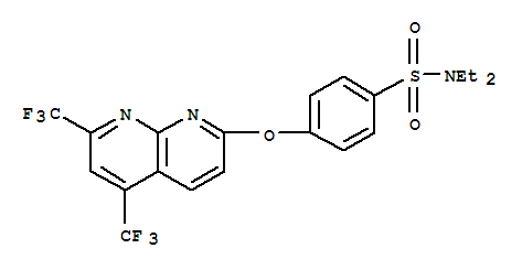 (9ci)-4-[[5,7-雙(三氟甲基)-1,8-萘啶-2-基]氧基]-N,N-二乙基-苯磺酰胺結(jié)構(gòu)式_338412-11-6結(jié)構(gòu)式