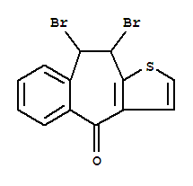 9,10-二溴-9,10-二氫-4H-苯并(4,5)環(huán)庚并(1,2-B)噻吩-4-酮結(jié)構(gòu)式_34580-10-4結(jié)構(gòu)式