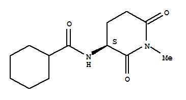 (9CI)-N-[(3S)-1-甲基-2,6-二氧代-3-哌啶基]-環(huán)己烷羧酰胺結(jié)構(gòu)式_346586-05-8結(jié)構(gòu)式