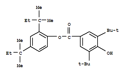 3,5-雙(1,1-二甲基乙基)-4-羥基-苯甲酸-2,4-雙(1,1-二甲基丙基)苯基酯結(jié)構(gòu)式_35439-93-1結(jié)構(gòu)式