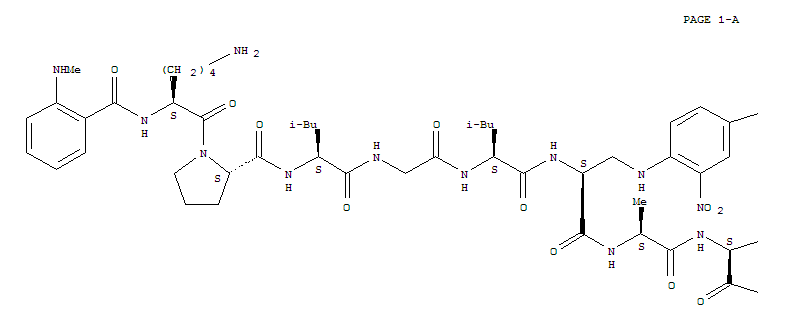 N-me-abz-lys-pro-leu-gly-leu-dap(dnp)-ala-arg-nh2Structure,396716-07-7Structure N-me-abz-lys-pro-leu-gly-leu-dap(dnp)-ala-arg-nh2 Structure,396716-07-7Structure