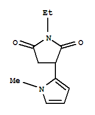 2,5-Pyrrolidinedione,1-ethyl-3-(1-methyl-1h-pyrrol-2-yl)-(9ci)Structure,402482-70-6Structure 2,5-Pyrrolidinedione,1-ethyl-3-(1-methyl-1h-pyrrol-2-yl)-(9ci) Structure,402482-70-6Structure