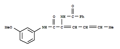 (9ci)-n-[1-[[(3-甲氧基苯基)氨基]羰基]-1,3-戊二烯]-苯甲酰胺結(jié)構(gòu)式_418796-45-9結(jié)構(gòu)式