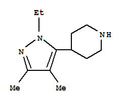 (9ci)-4-(1-乙基-3,4-二甲基-1H-吡唑-5-基)-哌啶結(jié)構(gòu)式_419572-06-8結(jié)構(gòu)式
