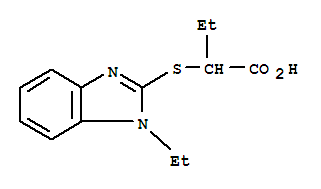 2-(1-Ethyl-1H-benzoimidazol-2-ylsulfanyl)-butyric acidStructure,436088-88-9Structure 2-(1-Ethyl-1H-benzoimidazol-2-ylsulfanyl)-butyric acid Structure,436088-88-9Structure