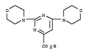 2,6-Dimorpholin-4-ylpyrimidine-4-carboxylic acidStructure,450368-32-8Structure 2,6-Dimorpholin-4-ylpyrimidine-4-carboxylic acid Structure,450368-32-8Structure