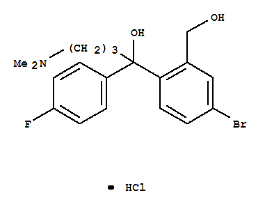 1-[4-溴-2-(羥基甲基)苯基]-4-(二甲基氨基)-1-(4-氟苯基)-1-丁醇鹽酸鹽結(jié)構(gòu)式_508169-73-1結(jié)構(gòu)式