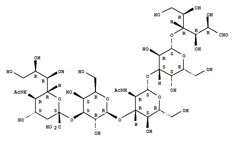 D-glucose,o-(n-acetyl-a-neuraminosyl)-(23)-o-b-d-galactopyranosyl-(13)-o-2-(acetylamino)-2-deoxy-b-d-glucopyranosyl-(13)-o-b-d-galactopyranosyl-(14)-Structure,64003-53-8Structure D-glucose,o-(n-acetyl-a-neuraminosyl)-(23)-o-b-d-galactopyranosyl-(13)-o-2-(acetylamino)-2-deoxy-b-d-glucopyranosyl-(13)-o-b-d-galactopyranosyl-(14)- Structure,64003-53-8Structure