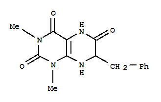 2,4,6(3H)-pteridinetrione, 1,5,7,8-tetrahydro-1,3-dimethyl-7-(phenylmethyl)-Structure,64724-41-0Structure 2,4,6(3H)-pteridinetrione, 1,5,7,8-tetrahydro-1,3-dimethyl-7-(phenylmethyl)- Structure,64724-41-0Structure