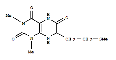 1,5,7,8-四氫-1,3-二甲基-7-[2-(甲基硫代)乙基]-2,4,6(3H)-蝶啶三酮結(jié)構(gòu)式_64724-42-1結(jié)構(gòu)式