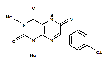 2,4,6(3H)-pteridinetrione, 7-(4-chlorophenyl)-1,5-dihydro-1,3-dimethyl-Structure,65158-50-1Structure 2,4,6(3H)-pteridinetrione, 7-(4-chlorophenyl)-1,5-dihydro-1,3-dimethyl- Structure,65158-50-1Structure
