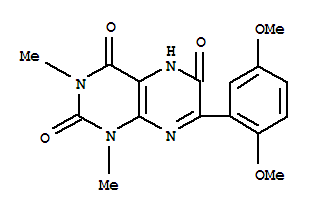 2,4,6(3H)-pteridinetrione, 7-(2,5-dimethoxyphenyl)-1,5-dihydro-1,3-dimethyl-Structure,65158-53-4Structure 2,4,6(3H)-pteridinetrione, 7-(2,5-dimethoxyphenyl)-1,5-dihydro-1,3-dimethyl- Structure,65158-53-4Structure