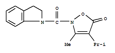 1H-indole, 2,3-dihydro-1-[[3-methyl-4-(1-methylethyl)-5-oxo-2(5h)-isoxazolyl]carbonyl]- (9ci) Structure,706804-08-2Structure