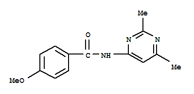 Benzamide, n-(2,6-dimethyl-4-pyrimidinyl)-4-methoxy-(9ci)Structure,712309-09-6Structure Benzamide, n-(2,6-dimethyl-4-pyrimidinyl)-4-methoxy-(9ci) Structure,712309-09-6Structure