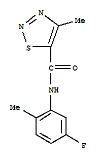 1,2,3-Thiadiazole-5-carboxamide,n-(5-fluoro-2-methylphenyl)-4-methyl-(9ci)Structure,724436-02-6Structure 1,2,3-Thiadiazole-5-carboxamide,n-(5-fluoro-2-methylphenyl)-4-methyl-(9ci) Structure,724436-02-6Structure