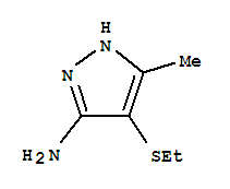 1H-pyrazol-3-amine, 4-(ethylthio)-5-methyl-Structure,73374-03-5Structure 1H-pyrazol-3-amine, 4-(ethylthio)-5-methyl- Structure,73374-03-5Structure