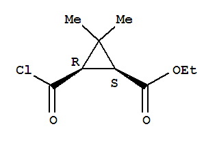 順式-(9ci)-3-(氯羰基)-2,2-二甲基-環(huán)丙烷羧酸乙酯結(jié)構(gòu)式_74408-49-4結(jié)構(gòu)式