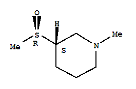 (r*,s*)-(9ci)-1-甲基-3-(甲基亞磺?；?-哌啶結(jié)構(gòu)式_757910-35-3結(jié)構(gòu)式