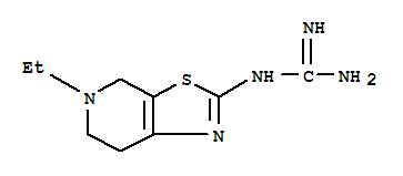 (9ci)-(5-乙基-4,5,6,7-四氫噻唑并[5,4-c]吡啶-2-基)-胍結(jié)構(gòu)式_765940-66-7結(jié)構(gòu)式