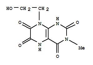 2,4,6,7(1H,3h)-pteridinetetrone, 5,8-dihydro-8-(2-hydroxyethyl)-3-methyl-Structure,76641-65-1Structure 2,4,6,7(1H,3h)-pteridinetetrone, 5,8-dihydro-8-(2-hydroxyethyl)-3-methyl- Structure,76641-65-1Structure