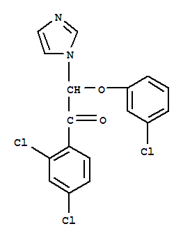 2-(3-氯苯氧基)-1-(2,4-二氯苯基)-2-(1H-咪唑-1-基)-乙酮結(jié)構(gòu)式_767234-92-4結(jié)構(gòu)式
