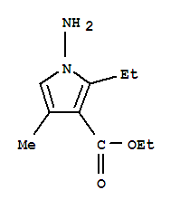 1H-pyrrole-3-carboxylicacid,1-amino-2-ethyl-4-methyl-,ethylester(9ci)Structure,77588-66-0Structure 1H-pyrrole-3-carboxylicacid,1-amino-2-ethyl-4-methyl-,ethylester(9ci) Structure,77588-66-0Structure