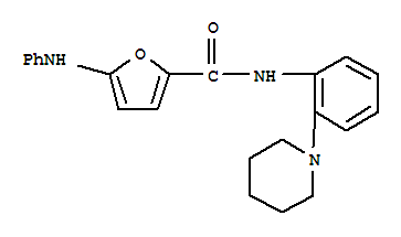 5-(苯基氨基)-n-[2-(1-哌啶基)苯基]-2-呋喃羧酰胺結(jié)構(gòu)式_791587-71-8結(jié)構(gòu)式