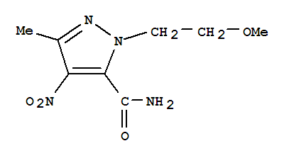 1H-pyrazole-5-carboxamide,1-(2-methoxyethyl)-3-methyl-4-nitro-(9ci)Structure,792969-79-0Structure 1H-pyrazole-5-carboxamide,1-(2-methoxyethyl)-3-methyl-4-nitro-(9ci) Structure,792969-79-0Structure