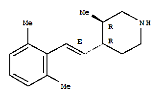 (3r,4r)-rel-(9ci)-4-[(1e)-2-(2,6-二甲基苯基)乙烯]-3-甲基哌啶結構式_794472-45-0結構式