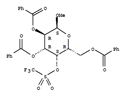 2,3,6-三-o-苯甲?；?4-o-三氟甲烷硫壬基-α-d-半乳糖吡喃糖苷甲酯結(jié)構(gòu)式_79580-70-4結(jié)構(gòu)式