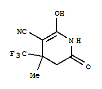 Nicotinonitrile, 1,4,5,6-tetrahydro-2-hydroxy-4-methyl-6-oxo-4-(trifluoromethyl)-(8ci)Structure,802565-31-7Structure Nicotinonitrile, 1,4,5,6-tetrahydro-2-hydroxy-4-methyl-6-oxo-4-(trifluoromethyl)-(8ci) Structure,802565-31-7Structure