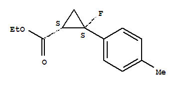 Cyclopropanecarboxylic acid, 2-fluoro-2-(4-methylphenyl)-, ethyl ester, (1r,2r)-rel- (9ci)Structure,809282-90-4Structure Cyclopropanecarboxylic acid, 2-fluoro-2-(4-methylphenyl)-, ethyl ester, (1r,2r)-rel- (9ci) Structure,809282-90-4Structure