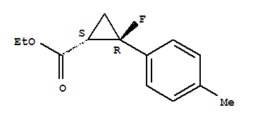 Cyclopropanecarboxylic acid, 2-fluoro-2-(4-methylphenyl)-, ethyl ester, (1r,2s)-rel- (9ci)Structure,809282-91-5Structure Cyclopropanecarboxylic acid, 2-fluoro-2-(4-methylphenyl)-, ethyl ester, (1r,2s)-rel- (9ci) Structure,809282-91-5Structure