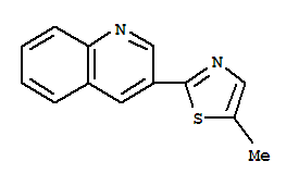 Quinoline, 3-(5-methyl-2-thiazolyl)- (4ci)Structure,810690-11-0Structure Quinoline, 3-(5-methyl-2-thiazolyl)- (4ci) Structure,810690-11-0Structure