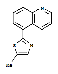 Quinoline, 5-(5-methyl-2-thiazolyl)- (4ci)Structure,810690-50-7Structure Quinoline, 5-(5-methyl-2-thiazolyl)- (4ci) Structure,810690-50-7Structure