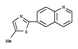 Quinoline, 6-(5-methyl-2-thiazolyl)- (4ci)Structure,810690-55-2Structure Quinoline, 6-(5-methyl-2-thiazolyl)- (4ci) Structure,810690-55-2Structure