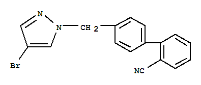 4-(4-Bromo-pyrazol-1-ylmethyl)-biphenyl-2-carbonitrileStructure,850349-04-1Structure 4-(4-Bromo-pyrazol-1-ylmethyl)-biphenyl-2-carbonitrile Structure,850349-04-1Structure