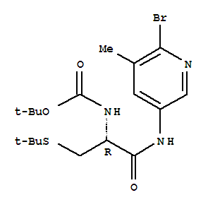 (R)-tert-butyl 1-(6-bromo-5-methylpyridin-3-ylamino)-3-(tert-butylthio)-1-oxopropan-2-ylcarbamateStructure,850411-22-2Structure (R)-tert-butyl 1-(6-bromo-5-methylpyridin-3-ylamino)-3-(tert-butylthio)-1-oxopropan-2-ylcarbamate Structure,850411-22-2Structure