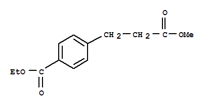 Benzenepropanoic acid,4-(ethoxycarbonyl)-,methyl ester (9ci)Structure,858717-44-9Structure Benzenepropanoic acid,4-(ethoxycarbonyl)-,methyl ester (9ci) Structure,858717-44-9Structure