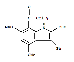 1H-indole-2-carboxaldehyde, 4,6-dimethoxy-3-phenyl-7-(trichloroacetyl)-(9ci)Structure,869960-14-5Structure 1H-indole-2-carboxaldehyde, 4,6-dimethoxy-3-phenyl-7-(trichloroacetyl)-(9ci) Structure,869960-14-5Structure