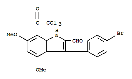 1H-indole-2-carboxaldehyde, 3-(4-bromophenyl)-4,6-dimethoxy-7-(trichloroacetyl)-(9ci)Structure,869960-15-6Structure 1H-indole-2-carboxaldehyde, 3-(4-bromophenyl)-4,6-dimethoxy-7-(trichloroacetyl)-(9ci) Structure,869960-15-6Structure
