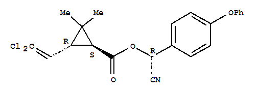 (1S,3r)-cyano(4-phenoxyphenyl)methyl 3-(2,2-dichlorovinyl)-2,2-dimethyl cyclopropanecarboxylateStructure,876302-21-5Structure (1S,3r)-cyano(4-phenoxyphenyl)methyl 3-(2,2-dichlorovinyl)-2,2-dimethyl cyclopropanecarboxylate Structure,876302-21-5Structure
